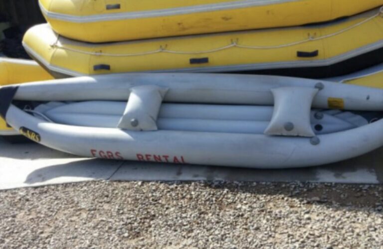 white rental inflatable boat